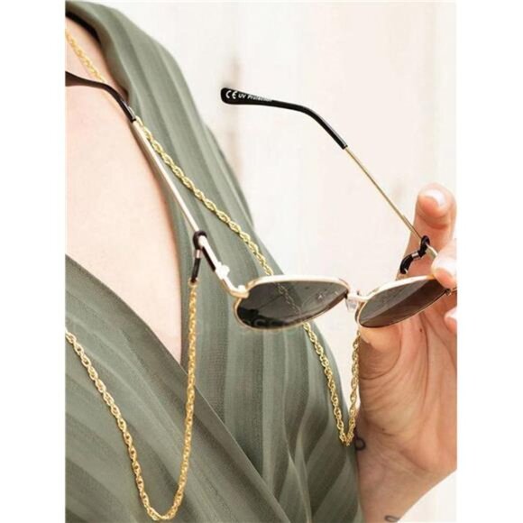 Elegant Women's Sunglasses Beach Wear Gold Rope Eyeglass Chain Holder Necklace - Picture 3 of 5